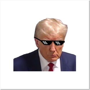 Trump Pixelated Glasses with Transparent background Posters and Art